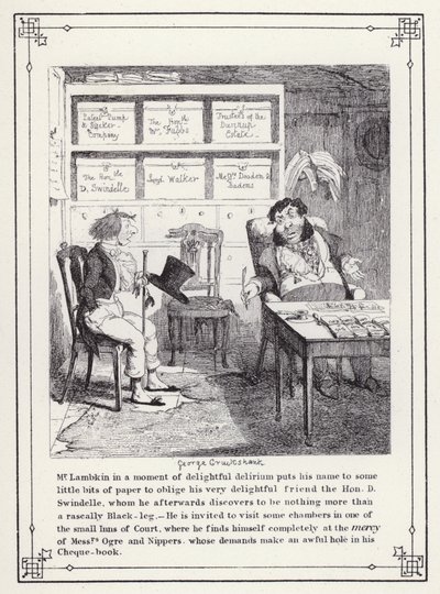 Illustration pour The Bachelor’s Own Book, ou The Progress of Mr Lambkin (Gent) - George Cruikshank