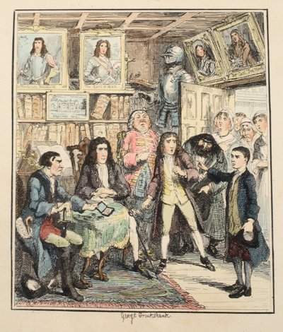 Jack Sheppard accuse Thames Darrell du vol, illustration de Jack Sheppard : A Romance de William Harrison Ainsworth, publié en 1839 - George Cruikshank