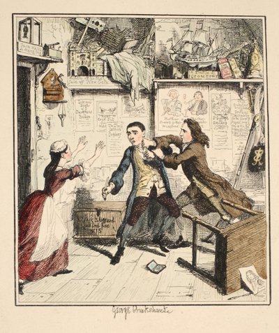 Jack Sheppard montre un caractère vindicatif, illustration de Jack Sheppard : A Romance de William Harrison Ainsworth, publié en 1839 - George Cruikshank