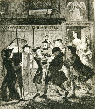 Jack Sheppard trompant Shotbolt le geôlier, illustration de 