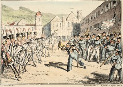 La trompette de défi de Jack, de Greenwich Hospital, une série de croquis navals, descriptifs de la vie d