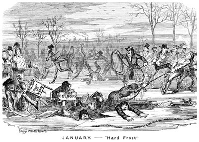 Janvier - Grosse gelée, 19e siècle - George Cruikshank