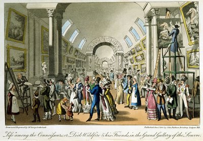 La grande galerie du Louvre - dans "Life in Paris" par David Carey, Londres - George Cruikshank