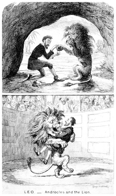 Léon - Androclès et le lion, 19ème siècle - George Cruikshank
