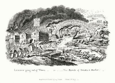 Londres sort de la ville, ou la marche des briques et du mortier - George Cruikshank