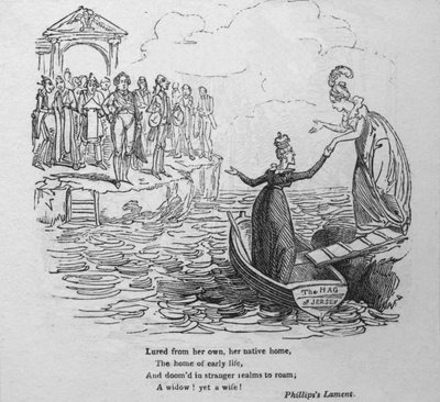 Attirée loin de chez elle, son foyer natal..., vers 1820 - George Cruikshank