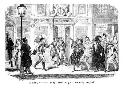 Mars - Jour et nuit presque égaux - George Cruikshank