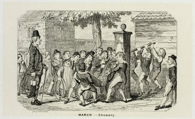 Mars - Douceur des gravures sur acier de George Cruikshank pour les Comic Almanacks : 1835-1853 - George Cruikshank