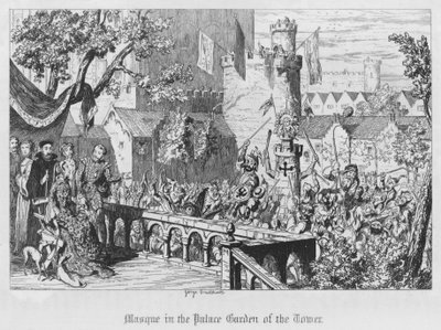 Masque dans le Jardin du Palais de la Tour (gravure) - George Cruikshank