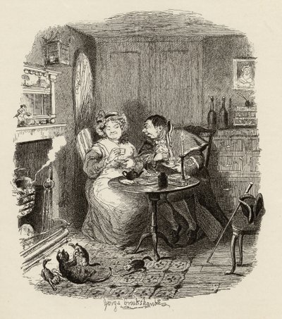 M. Bumble et Mme Corney prenant le thé, de 