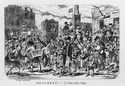 Novembre, jour de Sainte-Cécile (gravure) - George Cruikshank