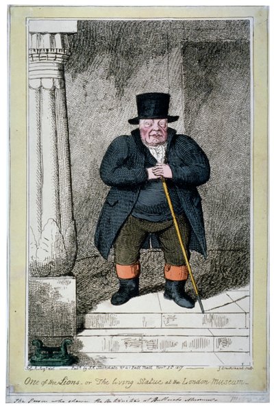 Un des lions - ou la statue vivante au musée de Londres, 1817 - George Cruikshank