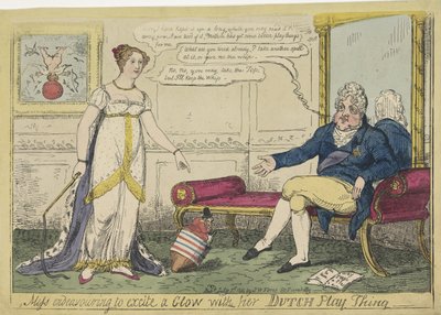 Princesse Charlotte jouant avec sa toupie hollandaise, 1814 - George Cruikshank