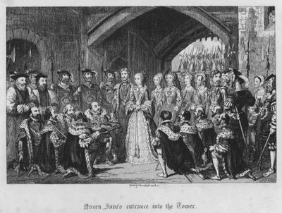 Entrée de la reine Jeanne dans la tour - George Cruikshank