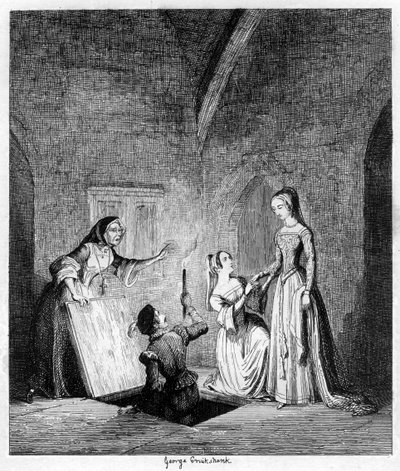La fuite de la reine Jane de la Tour, 1553 1840 - George Cruikshank
