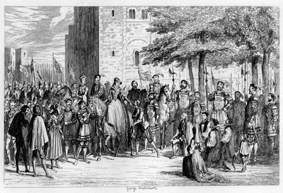 La reine Mary recevant les prisonniers sur la Tour Verte, 1553, 1840 - George Cruikshank