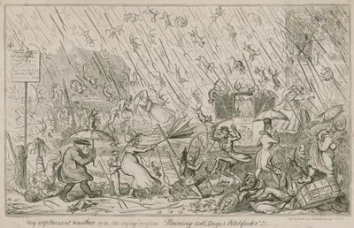 Il pleut des chats, des chiens et des fourches - George Cruikshank