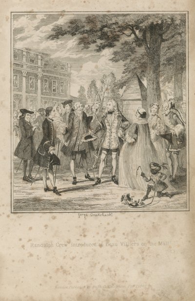 Randulph Crew présenté à Beau Villiers sur le Mall - George Cruikshank