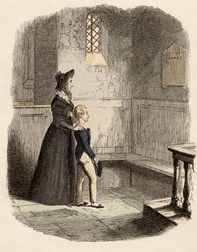 Rose Maylie et Oliver devant la plaque commémorative d