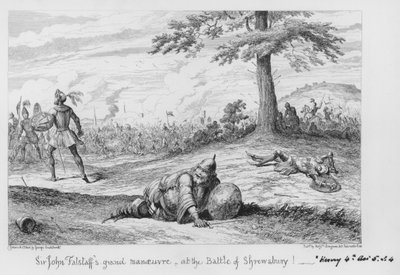 La grande manœuvre de Sir John Falstaff à la bataille de Shrewsbury! - George Cruikshank