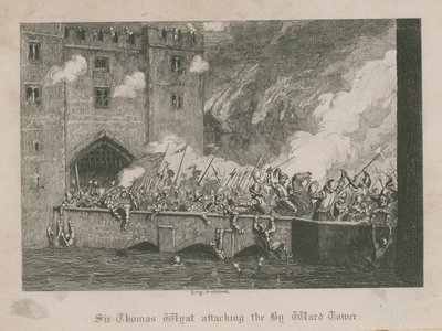 Sir Thomas Wyat attaquant la tour By Ward - George Cruikshank