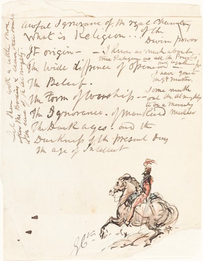 Croquis de hussard monté - George Cruikshank