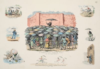 Chapelle St Swithuns Cold-bath fields, pub. 1833 (gravure en couleur) - George Cruikshank