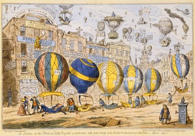 Ballons de Taxi, pub. par G. Humphrey, 1825 - George Cruikshank
