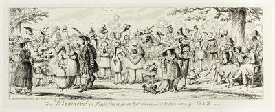 Les "Bloomers" à Hyde Park, ou une exposition extraordinaire pour 1852, des gravures sur acier de George Cruikshank aux Almanachs comiques : 1835-1853 - George Cruikshank