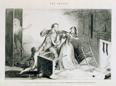 La Bouteille, Planche VI, Querelles effrayantes et violences brutales sont les conséquences naturelles de l
