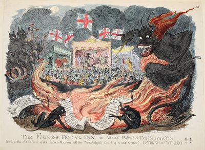 La poêle à frire des démons ou festival annuel de la folie et du vice, pub. 1832 - George Cruikshank