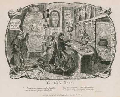 Le magasin de gin - George Cruikshank