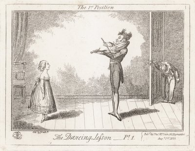 La leçon de danse : la première position - George Cruikshank