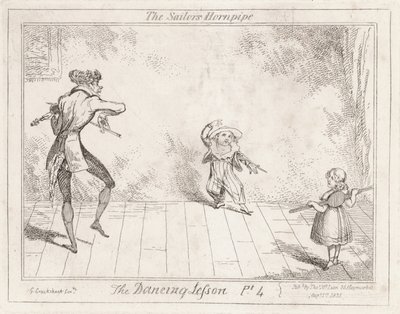 La leçon de danse : la gigue du marin - George Cruikshank
