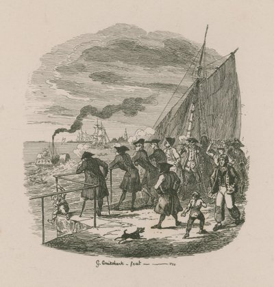La promenade, Hôpital de Greenwich - George Cruikshank