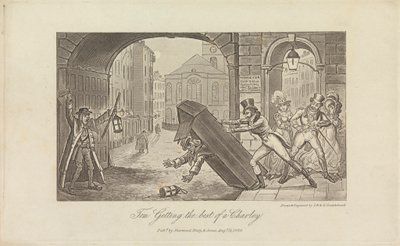 Tom prenant le dessus sur un Charley - George Cruikshank