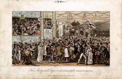 Tom, Jerry et Logic au Grand Carnaval, 1821 - George Cruikshank