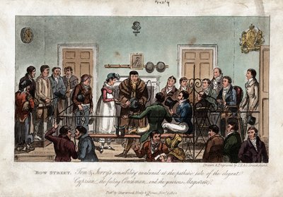 Tom et Jerry en observateurs au tribunal de Bow Street, Londres, 1821 - George Cruikshank
