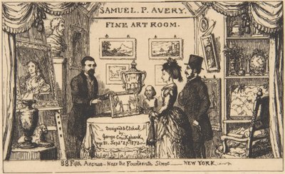 Carte publicitaire pour Samuel P. Avery - Salon des beaux-arts - George Cruikshank