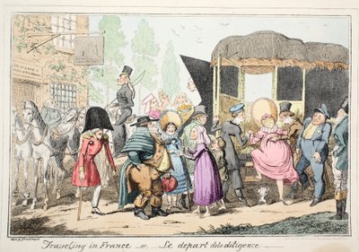 Voyage en France ou Le Départ de la Diligence, pub. 1835 - George Cruikshank