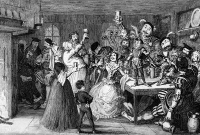 Xit, maintenant Sir Narcissus le Grand, divertissant ses amis le jour de son mariage, 1840 - George Cruikshank
