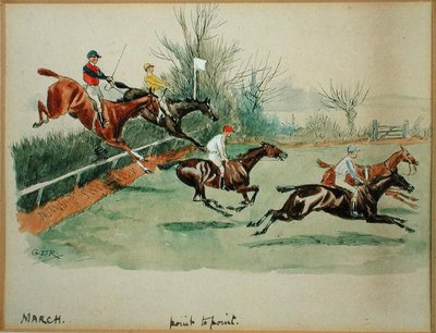 Le mois de mars : Point to Point - George Derville Rowlandson
