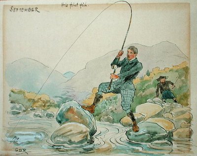 Le mois de septembre : Pêche à la ligne - George Derville Rowlandson