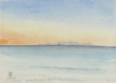 La Corse depuis San Remo au lever du soleil, 7h30, 26 novembre 1877 - George Douglas Tinling
