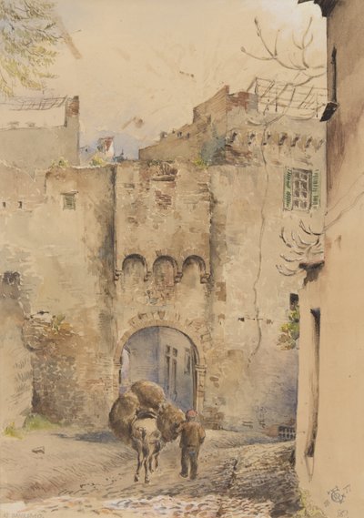 Porte en haut de la vieille ville, San Remo, 1877 - George Douglas Tinling