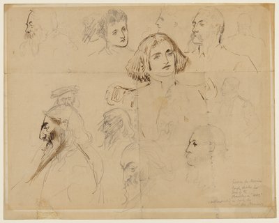 Esquisse grossière de certains personnages de Trilby, y compris Trilby et Svengali - George du Maurier