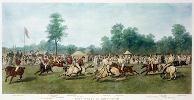 Match de polo à Hurlingham entre les Horse Guards (Bleu) et l
