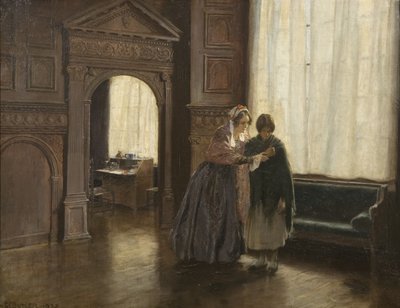 Mme Mary Carpenter et sa première fille réformatrice, Annie Woolham, à Red Lodge, 10 octobre - George Edmund Butler