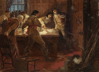 Yeamans et Bowcher surpris en train de comploter pour livrer le château de Bristol au roi - George Edmund Butler