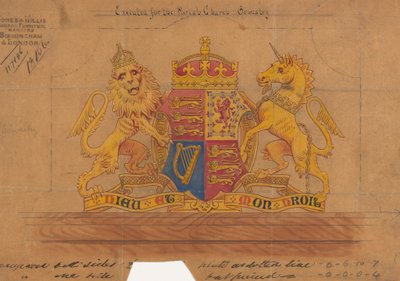 Dessins exécutés pour Jones et Willis, métallurgistes et fabricants de meubles d